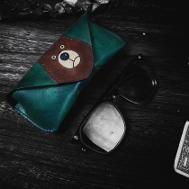 FENGMA sew horse original handmade bear cowhide glasses bag leather retro glasses storage box custom lettering