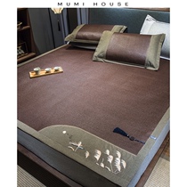  MUMI high-end rattan mat ice silk mat three-piece 1 8m bed summer natural thickened pure rattan foldable double-sided