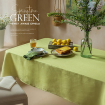  ALEX linen tablecloth ins solid color New Year rectangular round table TV cabinet Coffee table tablecloth cover towel