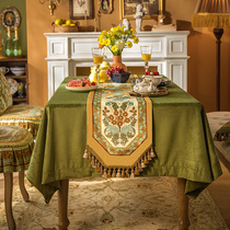  ALEX fence fabric French spring American light luxury tablecloth Pastoral style dining table cloth Long coffee table decorative cloth