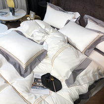  ALEX light luxury 80 long-staple cotton satin cotton four-piece cotton embroidery quilt cover Class A hotel bedding