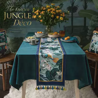 ALEX Magic flower American tablecloth Nordic European ins TV cabinet coffee table Custom dining table cloth bed tail long strip