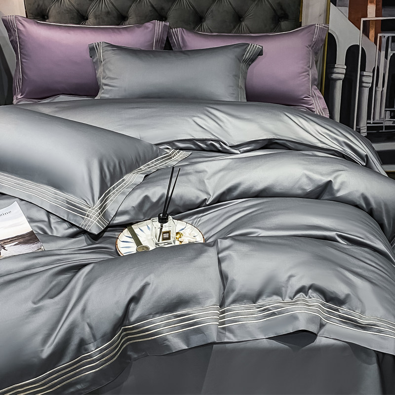 ALEX European-style satin Xinjiang cotton four-piece set 100 cotton pure cotton sheet quilt cover household machine washable bedding 4