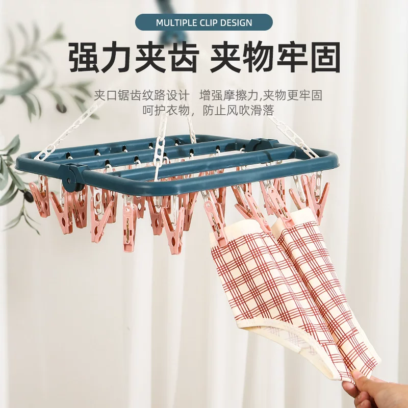 Universal children's hanger, socks, foldable drying rack, storage system, 32