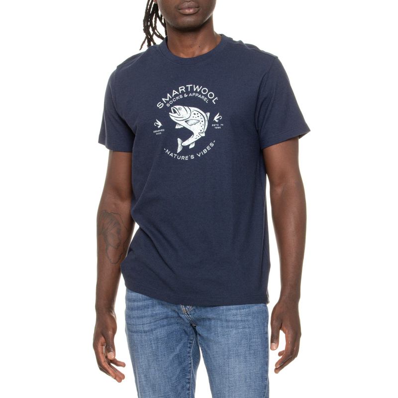 Smartwool Unisex Short-Sleeved T-Shirt Outdoor Merino Wool Quick-Drying Peruvian Organic Cotton Crew Neck