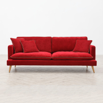 Nordic three four-person fabric sofa latex simple modern living room removable and washable straight row full down small apartment