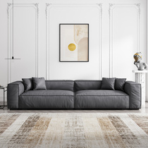 Nordic straight down sofa modern Italian light luxury minimalist living room simple technology cloth latex three-person seats