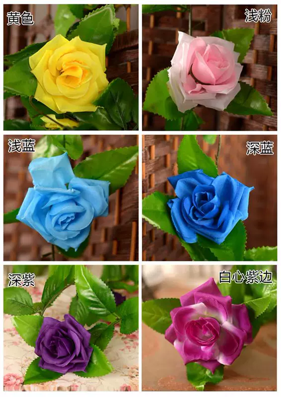 9 hoa lớn mô phỏng hoa hồng mây lá nho điều hòa không khí sưởi ấm đường ống trang trí cây hoa giả - Hoa nhân tạo / Cây / Trái cây hoa giả trang trí