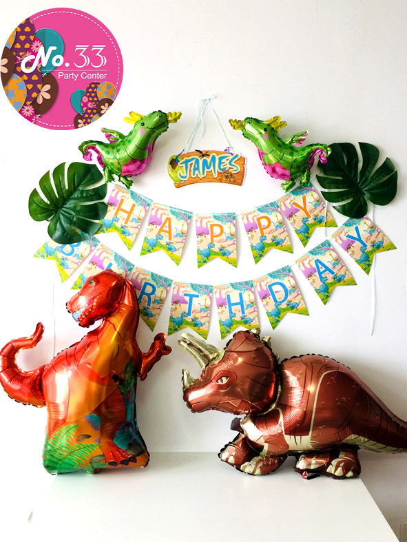 Dinosaur Themed Birthday Arrangement Custom Laqi Birthday Listed Bully Dragon Triangle Dragon Balloon Boy Party Supplies