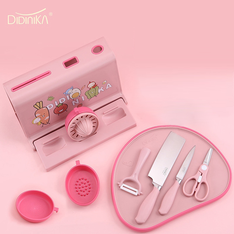 Korea didinika baby non-staple food cutting board set Didinika baby children's knife combination stainless steel kitchen knife