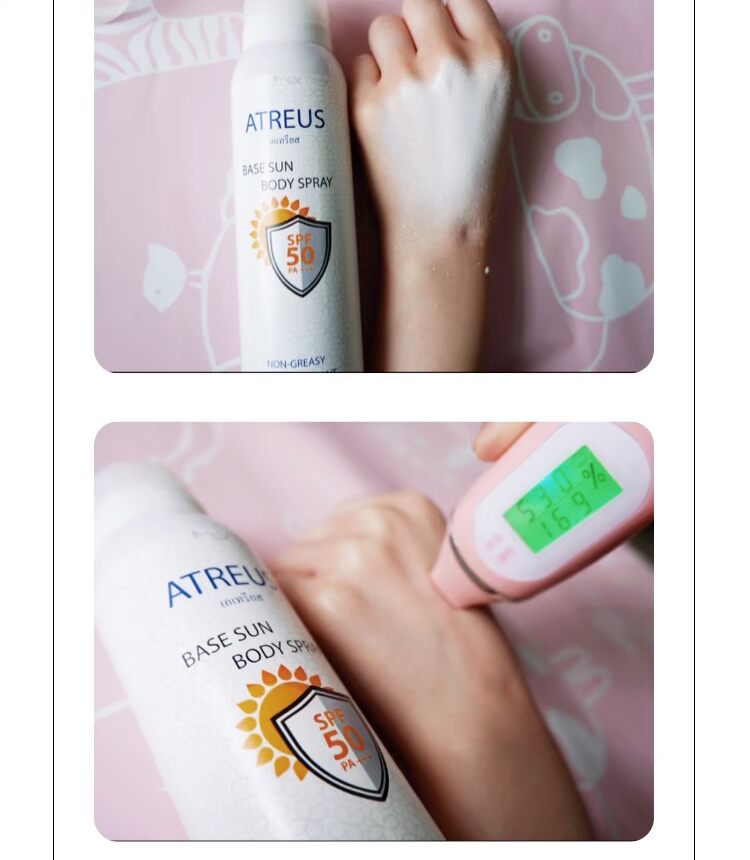 [] Kem chống nắng làm trắng sữa ATREUS Thái Lan xịt cách ly 150ML làm mới không thấm nước SPF50 chống nắng anessa