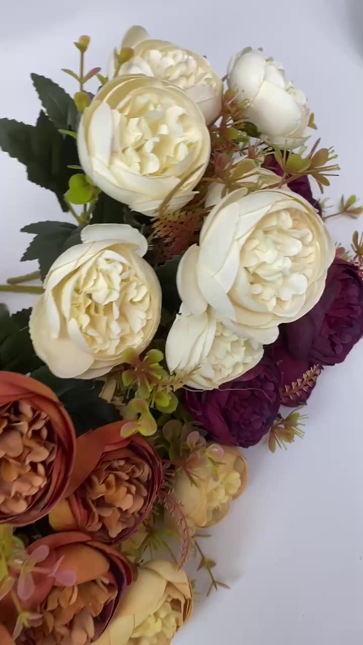 Wholesale Artificial Rose Flower Single 7 Heads Tea Bag Flowerroses