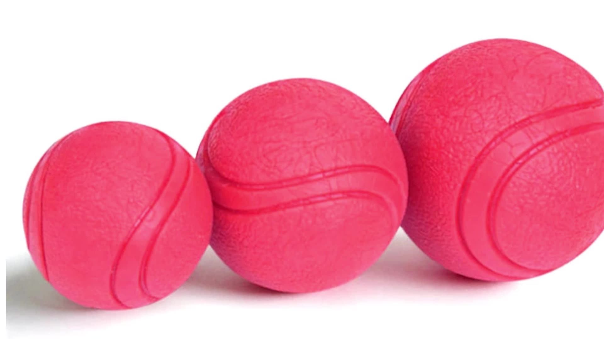 Hot Items Various Sizes Patterned Tpr Pink Pet Toy Solid Rubber Ball With Rope Buy Solid