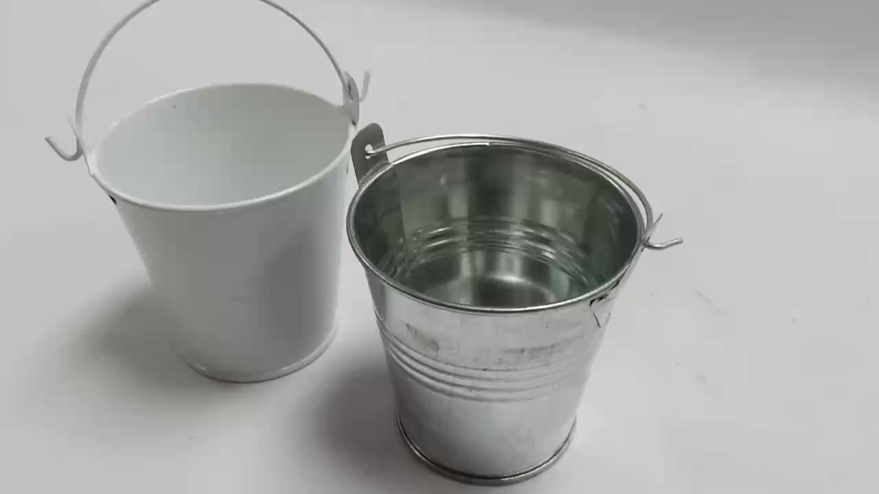 卸売カラフルな小さなバケツ亜鉛メッキブリキバケツハンドル付き