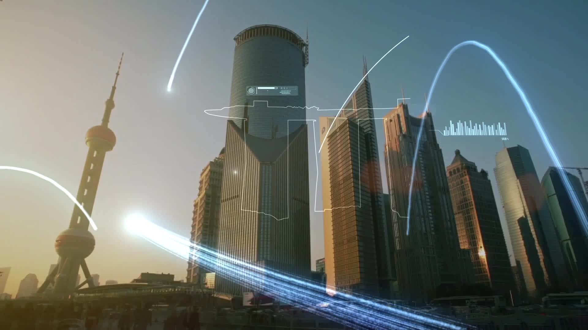 现代高科技新兴技术研发企业公司互联网城市连线三维logo宣传片片头 AE模板