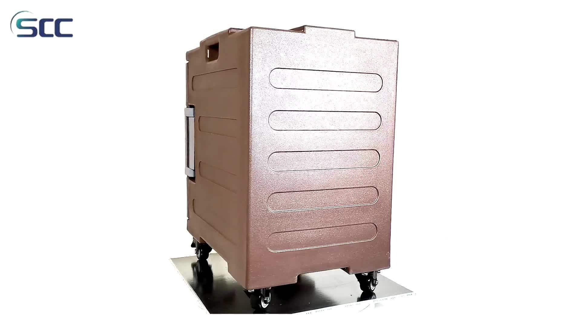 Insulated Food Delivery Cart Thermal Food Trolley Mobile Hot And Cold