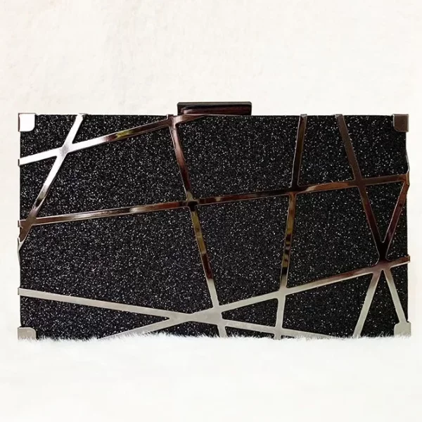 Cross-Border Geometric Metal Line Decorative Evening Dress Versatile Handbag Shoulder Crossbody Women's Bag