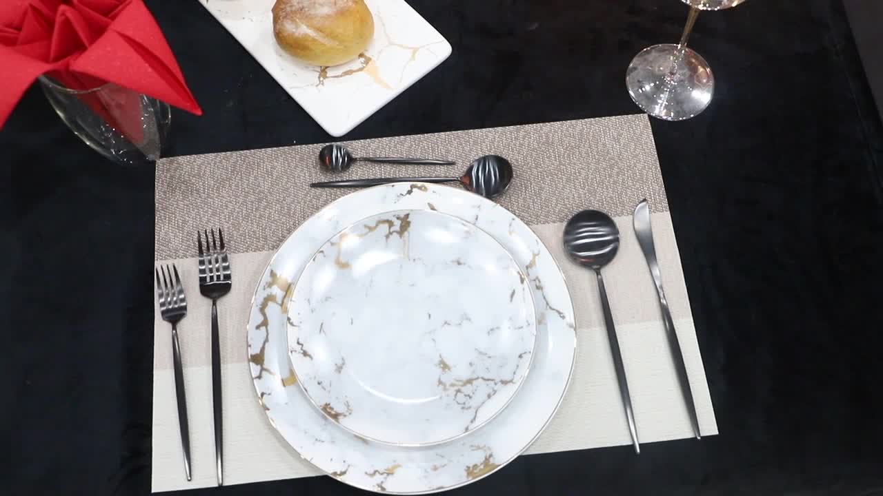 Lekoch Ceramic Dinner Set Custom Logo Restaurant Ceramic Plates Dishes