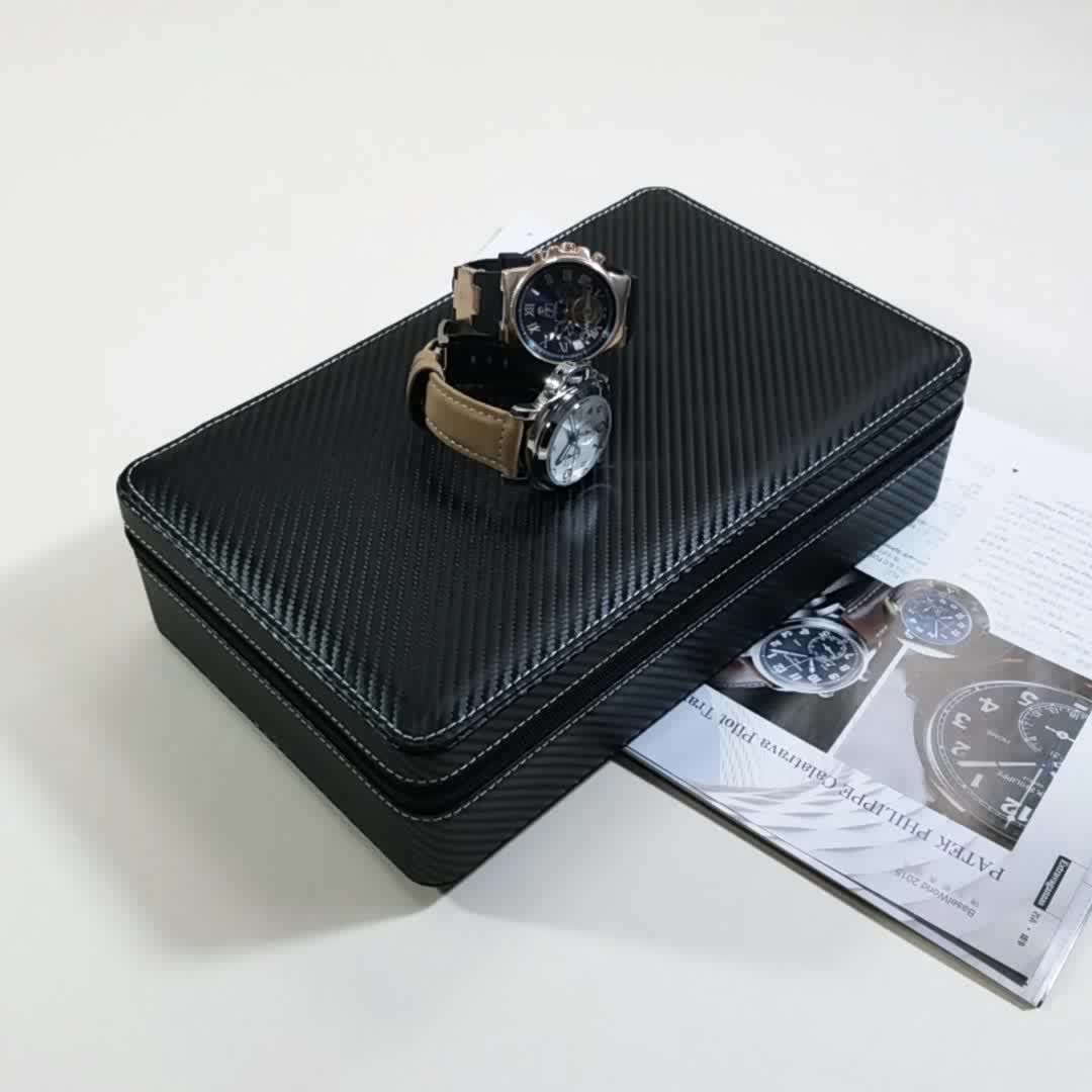 Black Pu Leather Watch Strap Box For Watchband Storage - Buy Watch