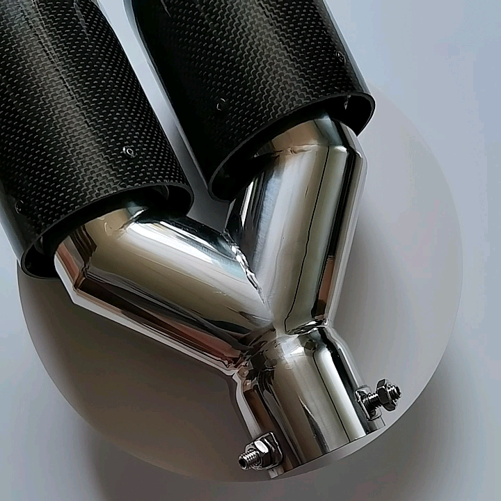 Custom Car Exhaust Tip Left/right H Type Real Carbon Fiber Stainless
