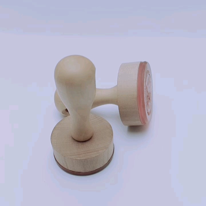 Custom Design Rubber Stamp Wood Handle Retro Scrapbooking Wedding