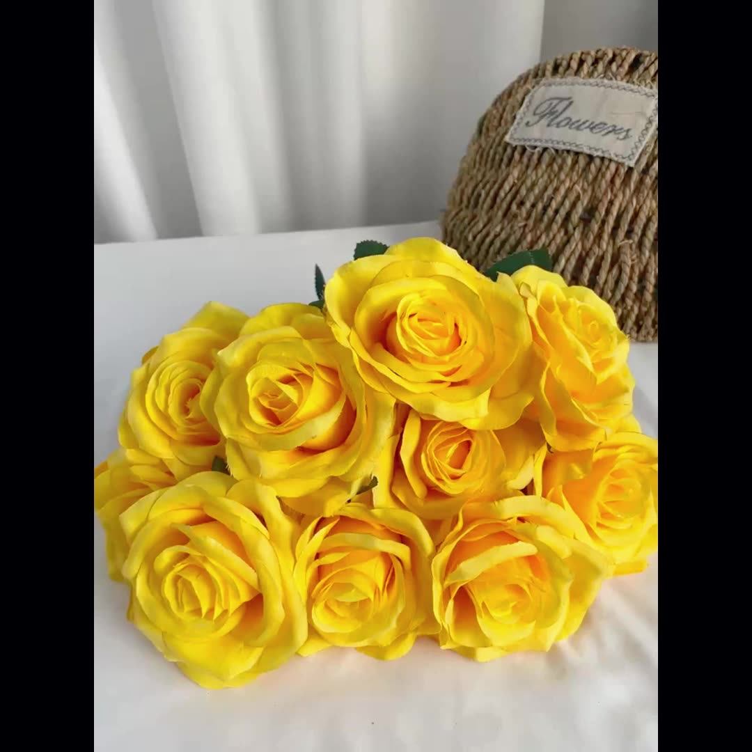 Fully Stocked Centerpiece Flower Red Artificial Flowers Flower Heads 10