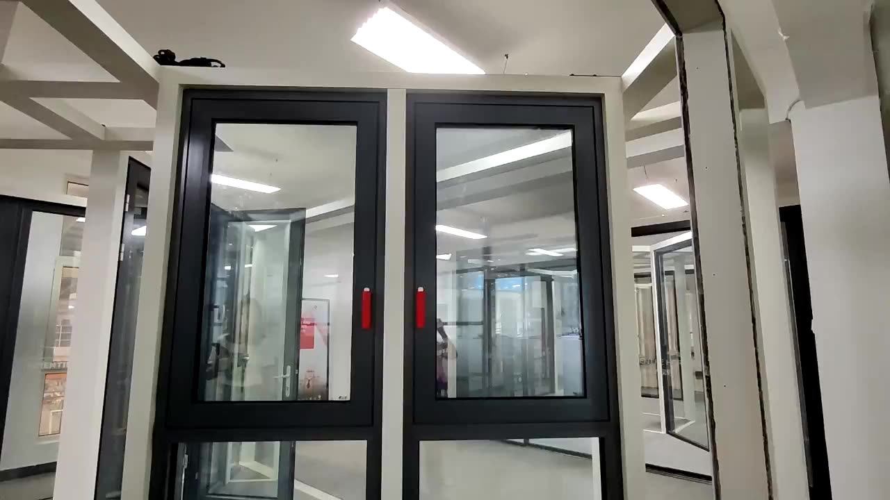 3 Panel Triple Pvc French Casement Windows Aluminum Alloy Glass Design