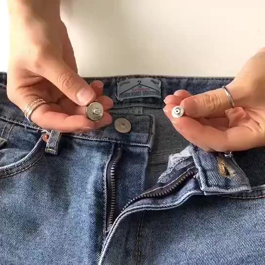 No Sew Instant Adjustable Pin Jean Button Adjust Metal Jeans Buttons