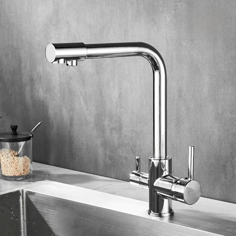 all-bronze three-in-one water faucet Sanwater kitchen kitchen pure water direct drinking cold and cold water purifier water faucet