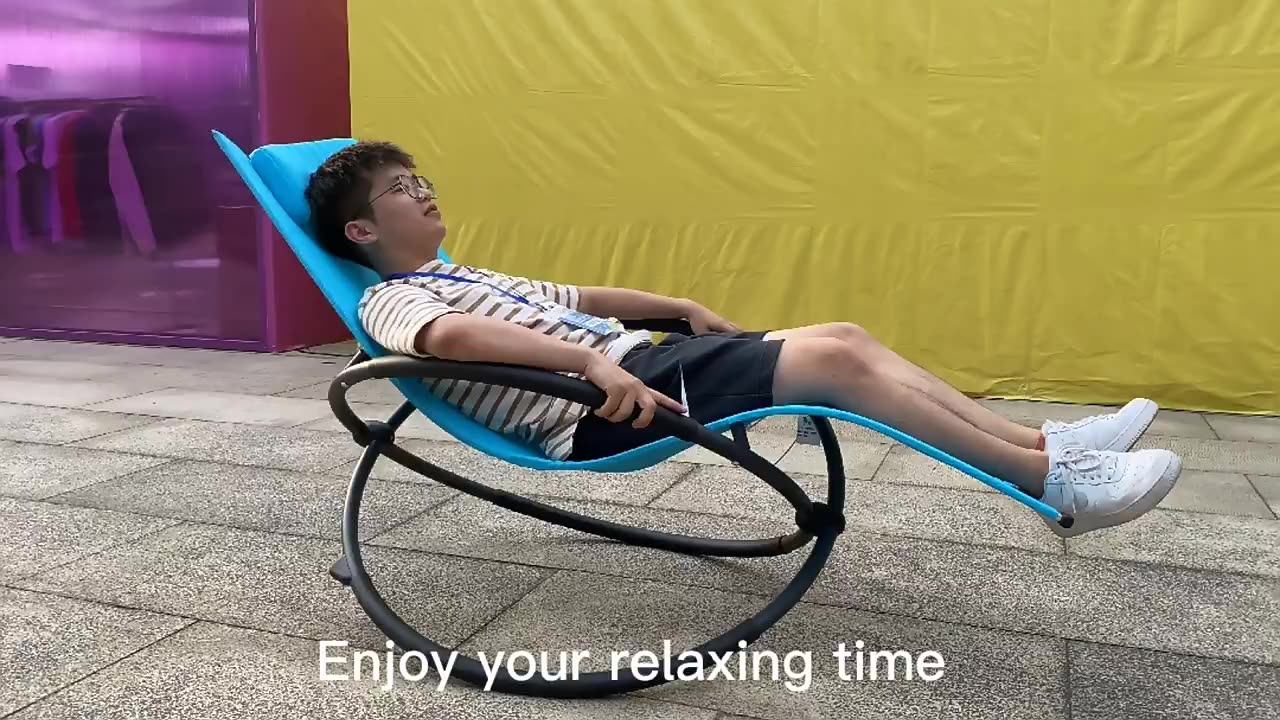 Outdoor Garden Zero Gravity Chair Orbital Rocking Chaise - Main Image