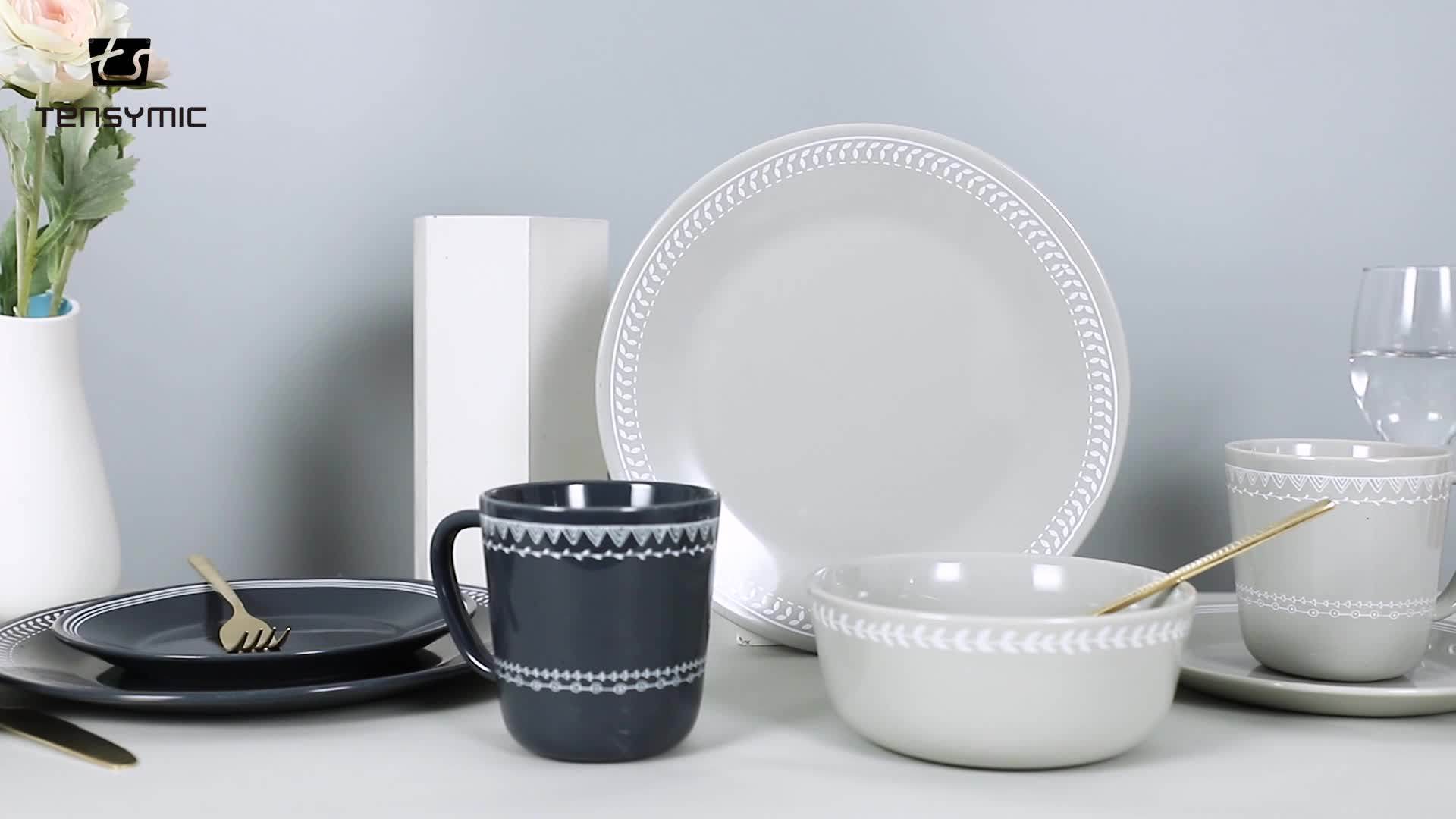 Europe Style 4 Pieces Restaurant Plate Sets Ceramic Dinner Set