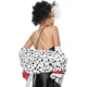 Halloween couira spotted dog leopard shawl Cruella scarf cloak black and white witch cloak wig
