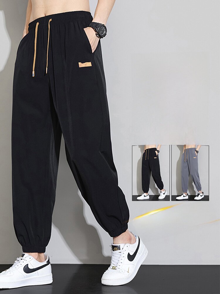 Men's Cropped Pants Casual Long Pants Spring, Autumn, Winter 2026 New Loose Straight-Leg Sports Jogger Fleece-Lined Men's Pants
