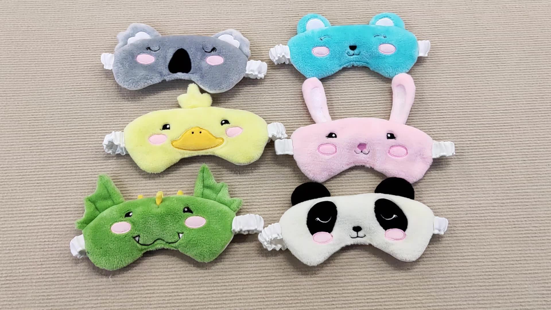 Animal Plush 10*20 Travel Child Kids Blindfold Small Adjustable