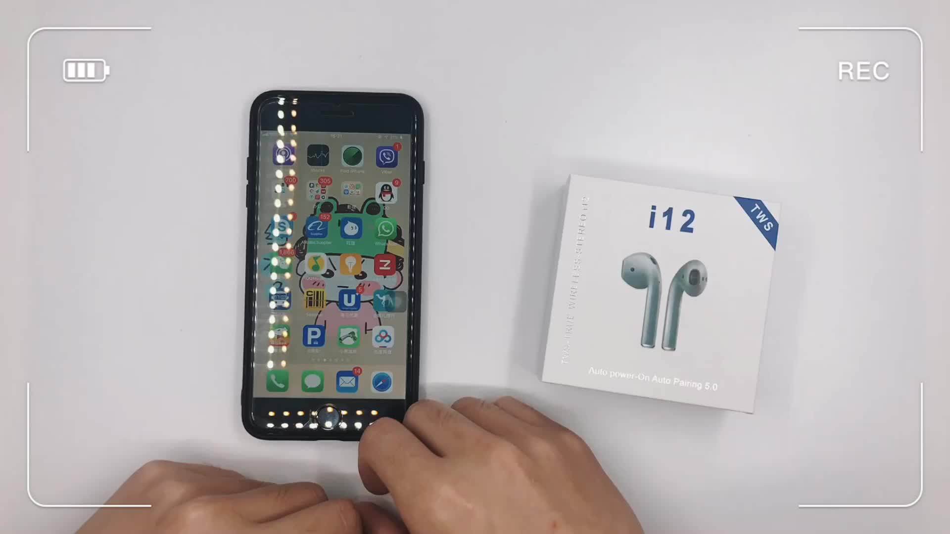 Pop Up Window Version Original Factory I12 Tws Bluetooth Headphones Earphones For Apple Airpods 