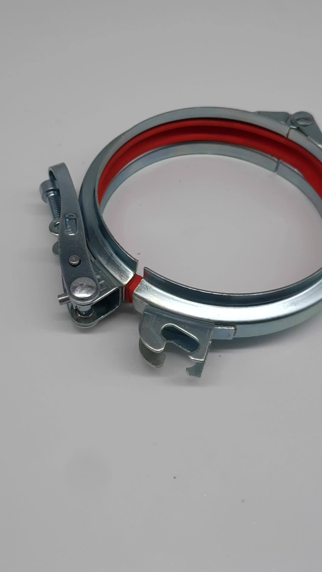 Air Duct Galvanized Steel Flange Pipe Quick Connect Locking Tube Clamp