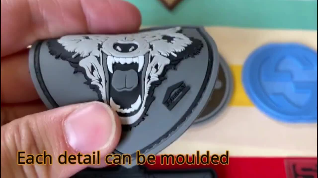 3d Heat Transfer Silicone Label Made Embossed Logo Pvc Rubber Patch For