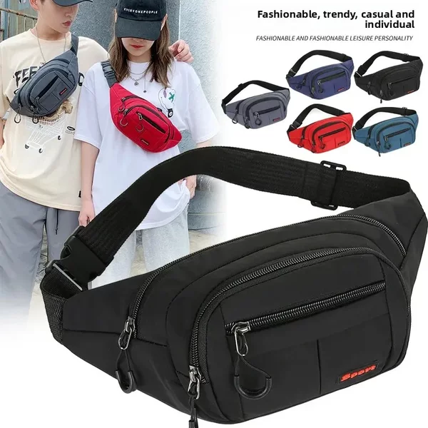 Cross-border Large Capacity Sports Shoulder Bag New Anti-theft Running Waist Bag Multi-function Mobile Phone Oxford Cloth Crossbody Bag