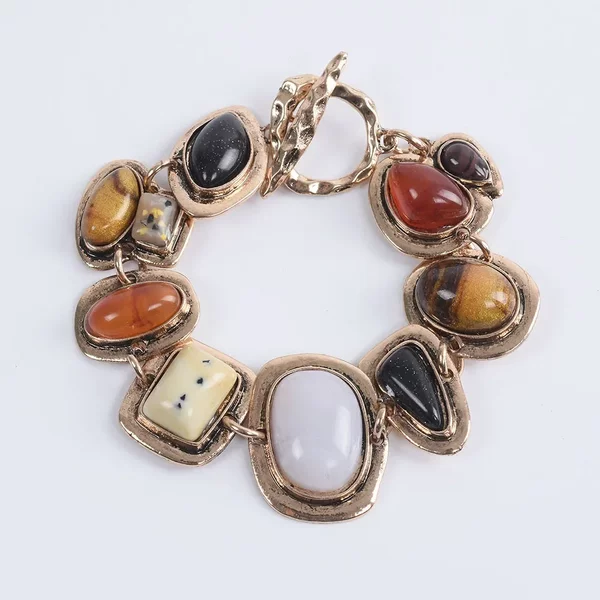 Europe and the United States big brand za explosion bracelet trend personality geometric metal stone bracelet wholesale factory direct sales