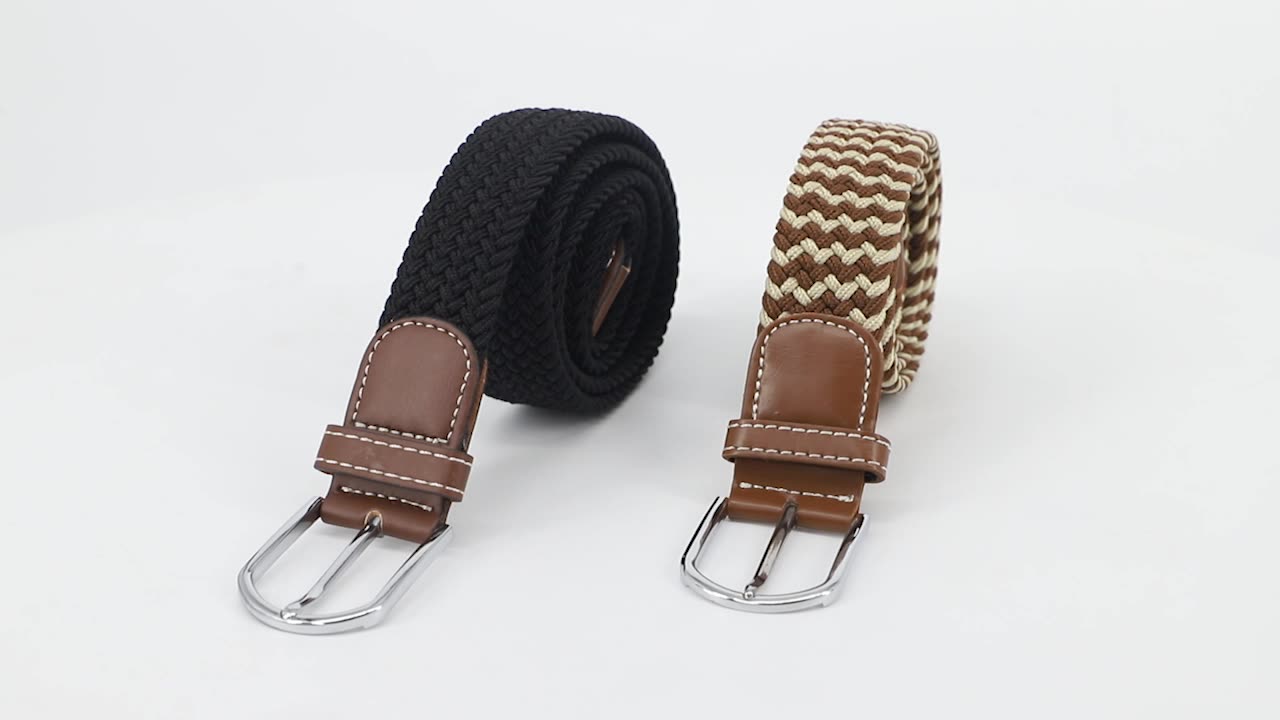 Women's Casual Adjustable Stretchy Colored Braided Elastic Belts For