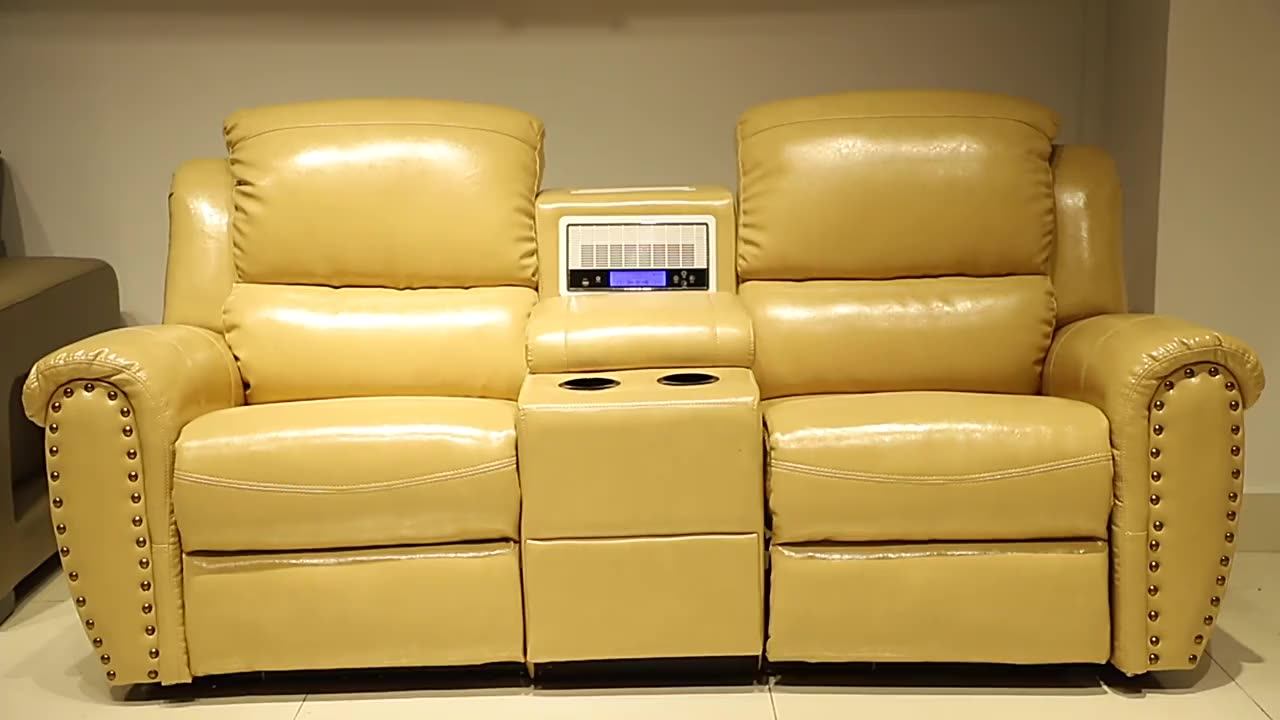 Custom Leather Theatre Headrest Electric Recliner,Home Theatre Suite