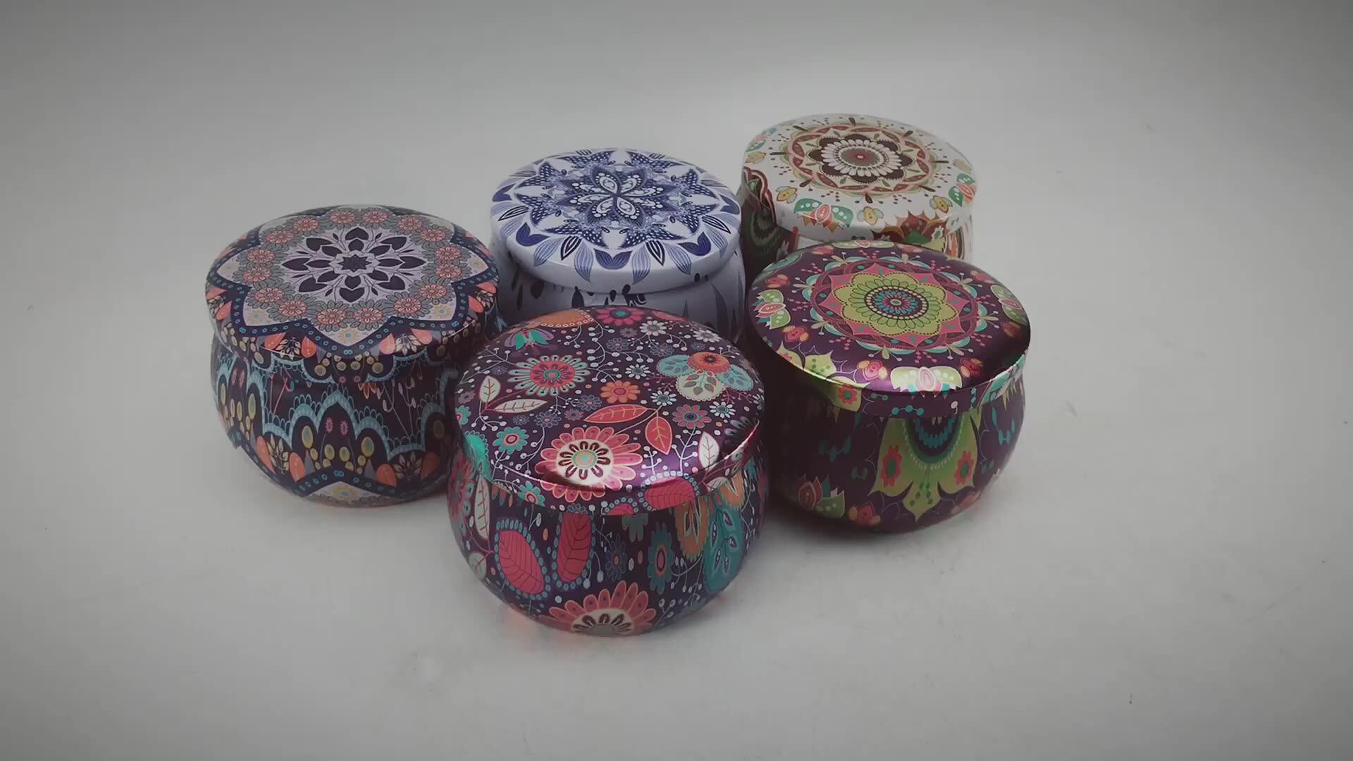 Wholesale Quality Pretty Printed Metal Candle Tins Containers For