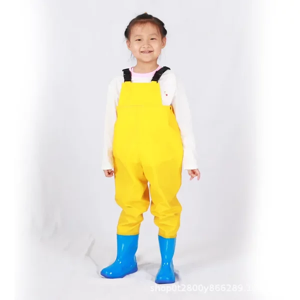 Children's One-Piece Waterproof Suit, Wading and Sea Equipment, Beach Fishing, Ultra-Light Straps, Catching Fish and Playing in the Water, Kindergarten Baby