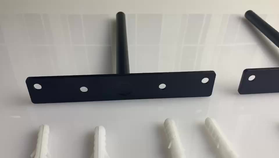 6in Hidden Shelf Invisible Floating Shelf Bracket Black Iron Wall