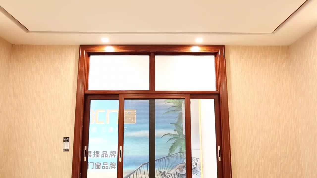 Kenya Aluminum Sliding Window With Security System Champagne Color