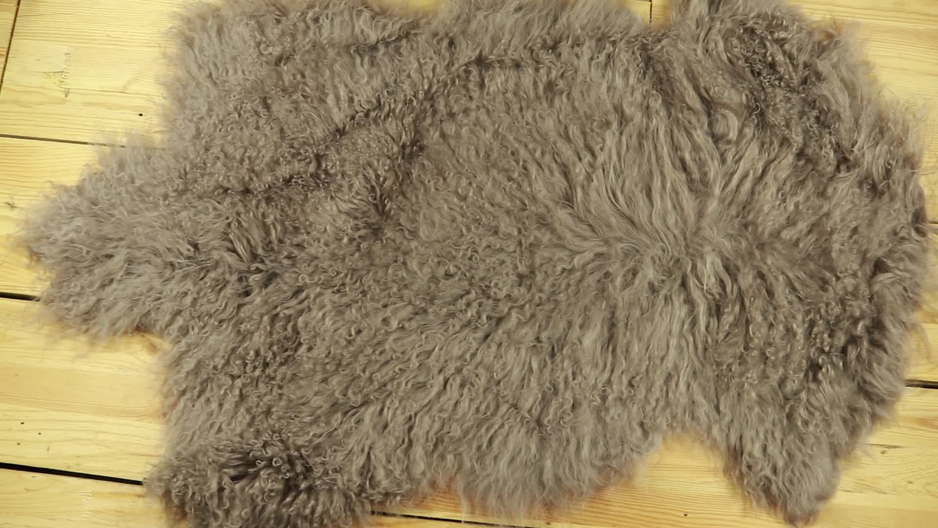 50x100cm Natural Mongolian Lamb Wool Tibetan Sheepskin Animal Fur Rugs