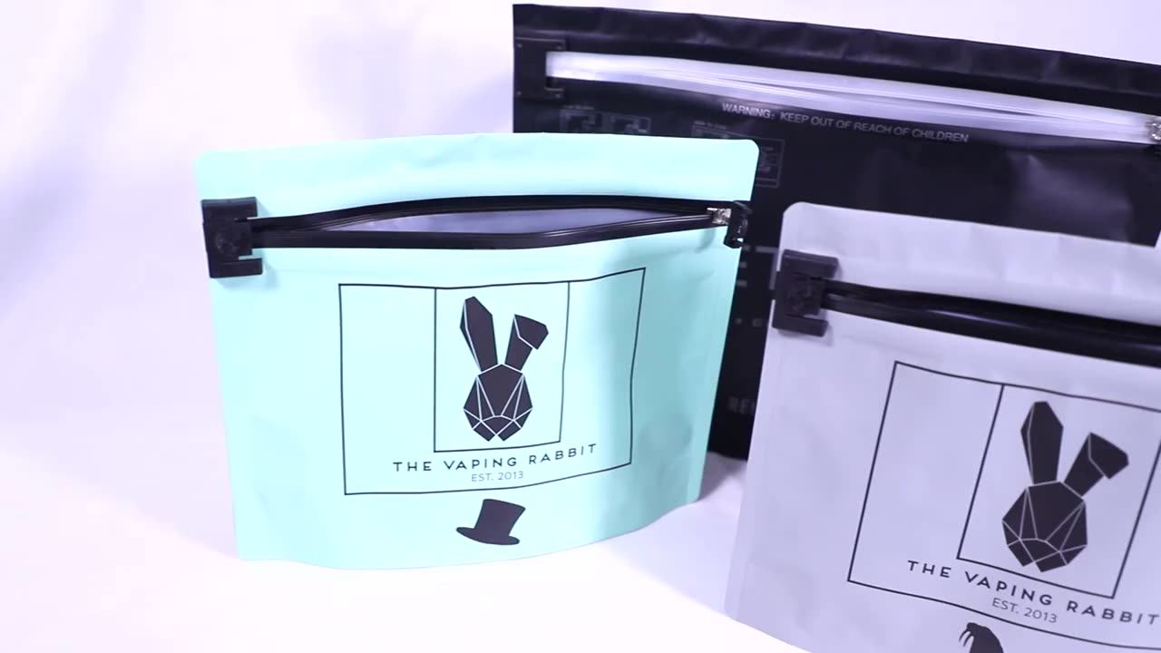 Custom Printed Reusable Plastic Zip Resealable Lock Dispensary Exit Mylar Child Protection Bags