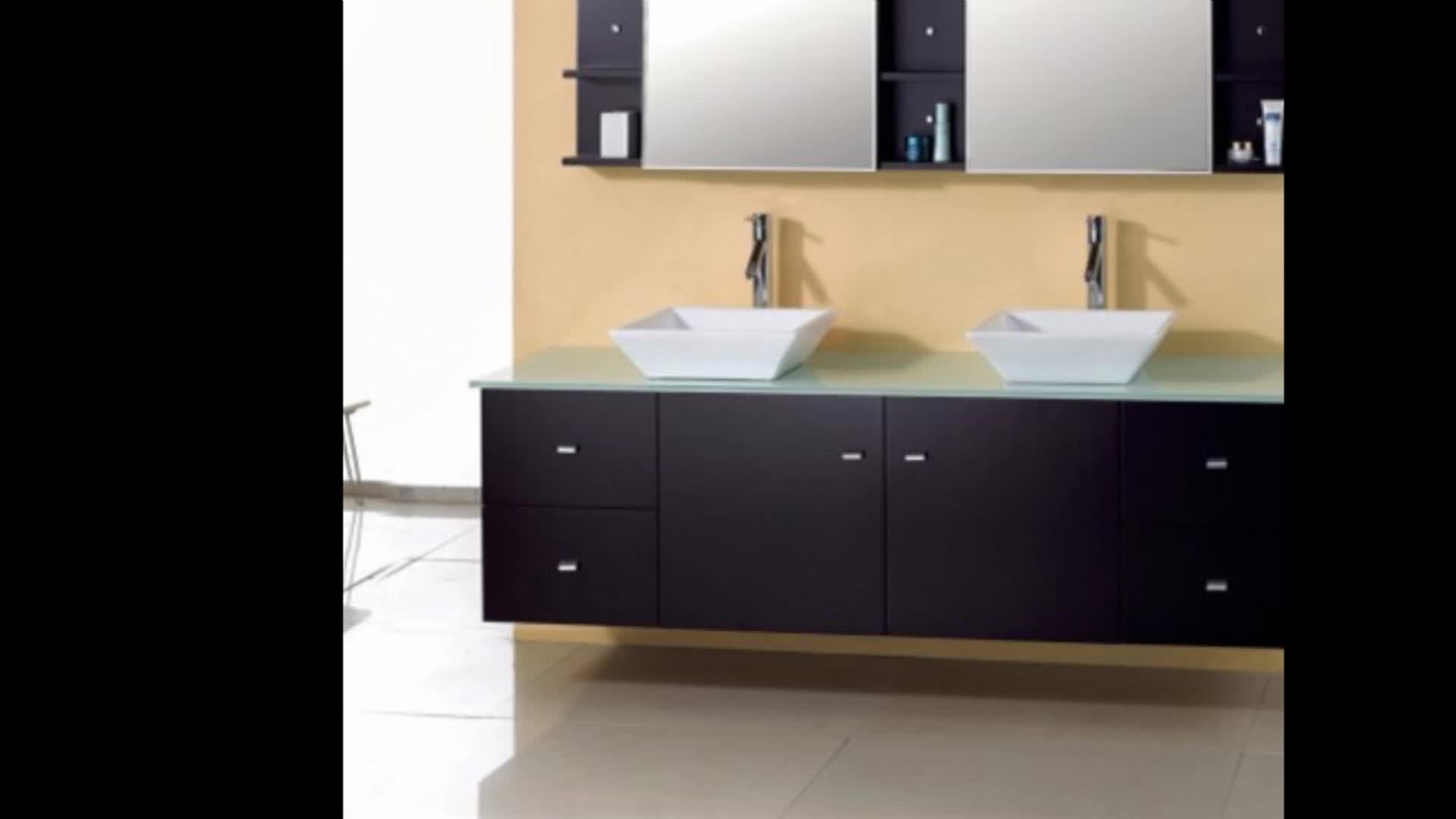 Wall Mounted Four Drawers Wooden Hotel Bathroom Make Up Vanity