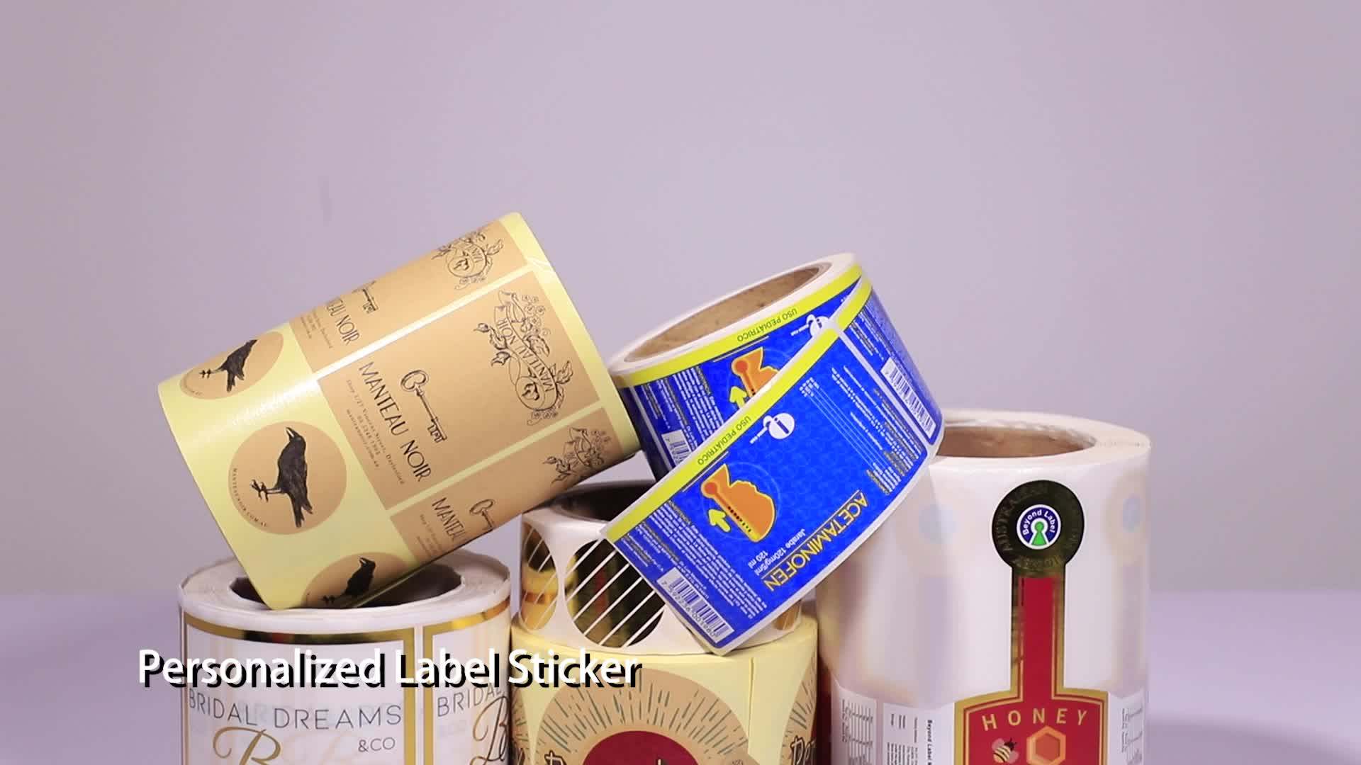 Custom Printed Adhesive Roll Jar Tamper Proof Seal Sticker Label For