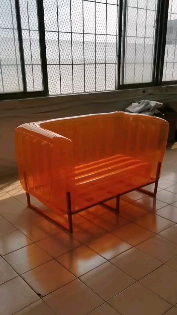 Outdoor Transparent Iron Base Inflatable Sofa Adult Inflatable Furniture Lazy Couch Inflatable